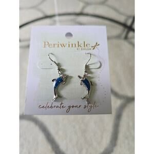 Periwinkle By Barlow Silver Dolphin Earrings New